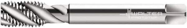 Walter-Prototyp - 3/8-16 UNC 3 Flute 3B Modified Bottoming Spiral Flute Tap - Cobalt, Bright Finish, 100mm OAL, Right Hand Flute, Right Hand Thread, Series P22559 - Exact Industrial Supply