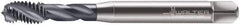 Walter-Prototyp - M10x1.50 Metric 3 Flute 6H Modified Bottoming Spiral Flute Tap - Cobalt, TiCN Finish, 100mm OAL, Right Hand Flute, Right Hand Thread, Series 7051776 - USA Tool & Supply