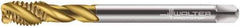 Walter-Prototyp - M16x2.00 Metric 4 Flute 6H Modified Bottoming Spiral Flute Tap - Cobalt, TiN Finish, 110mm OAL, Right Hand Flute, Right Hand Thread, Series 7056775 - USA Tool & Supply