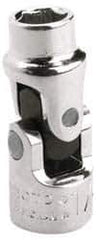 Proto - 1/4", 1/4" Drive, Standard Hand Socket - 6 Points, 1-25/64" OAL, Alloy Steel, Chrome Finish - USA Tool & Supply