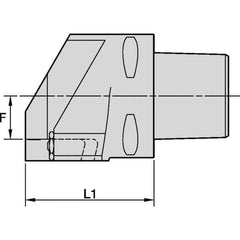 Kennametal - EG-P-GUP, EG-U-GUN, EG-U-GUP, ER-P-GUP, ER-U-GUN, ER-U-GUP Insert, 73.5mm Head Length, Modular Grooving Blade Holder Head - Left Hand Cut, System Size PSC80, Through Coolant, Series Beyond Evolution - USA Tool & Supply