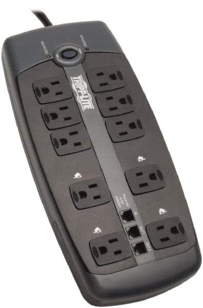 Tripp-Lite - 10 Outlets, 120 VAC15 Amps, 8' Cord, Power Outlet Strip - Floor, Keyhole Mount, 5-15 NEMA Configuration, 1.8" Strip - USA Tool & Supply