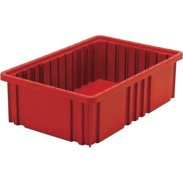 Quantum Storage - 40 Lb Load Capacity Red Polypropylene Dividable Container - Stacking, 5" Long x 10.9" Wide x 16-1/2" High - USA Tool & Supply