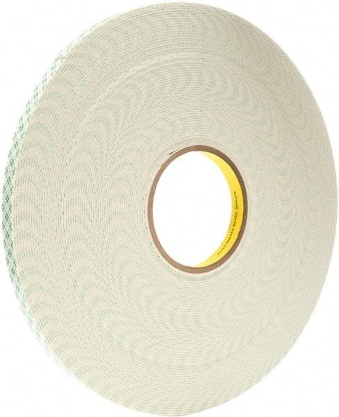 3M - 3/4" x 5 Yd Acrylic Adhesive Double Sided Tape - 0.06" Thick, Urethane Foam Liner, Series 4026W - USA Tool & Supply