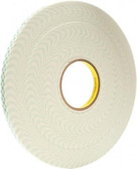 3M - 3/4" x 5 Yd Acrylic Adhesive Double Sided Tape - 0.06" Thick, Urethane Foam Liner, Series 4026W - USA Tool & Supply