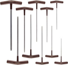 Paramount - 10 Piece T-Handle Cushion Grip Ball End Hex Key Set - Hex Range 3/32 to 3/8", Protanium High Torque Steel - USA Tool & Supply