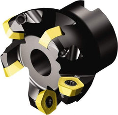 Sandvik Coromant - 85.3mm Cut Diam, 32mm Arbor Hole, 2mm Max Depth of Cut, 19° Indexable Chamfer & Angle Face Mill - 6 Inserts, 419R-1405 Insert, Right Hand Cut, Series CoroMill 419 - USA Tool & Supply