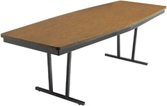 Barricks - 36" Long x 96" Wide x 30" High, Folding Table - Walnut & Black - USA Tool & Supply