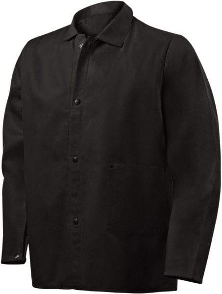 Steiner - Size S Flame Resistant/Retardant Jacket - Black, Cotton & Nylon, Snaps Closure, 40 to 42" Chest - USA Tool & Supply