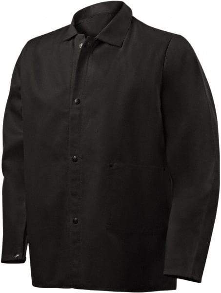 Steiner - Size 4XL Flame Resistant/Retardant Jacket - Black, Cotton & Nylon, Snaps Closure, 66 to 68" Chest - USA Tool & Supply