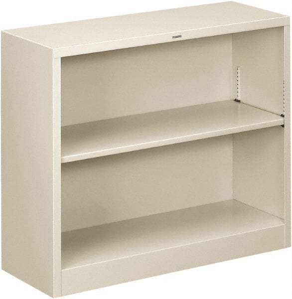 Hon - 2 Shelf, 29" High x 34-1/2" Wide Bookcase - 11-1/2" Deep, Steel, Light Gray - USA Tool & Supply