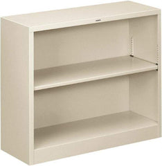 Hon - 2 Shelf, 29" High x 34-1/2" Wide Bookcase - 11-1/2" Deep, Steel, Light Gray - USA Tool & Supply