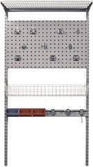 Triton - 33" Long Gray Pegboard Wall Mounted Storage - For Use with LocBoards, LocHook Assts, Wire Shelves, Wire Baskets, Hanging Bins & Mounting Hardware - USA Tool & Supply