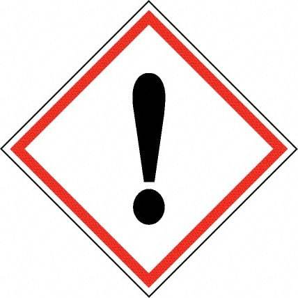 NMC - Hazardous Materials Label, Header: Harmful Irritant Warning - Legend: GHS - Graphic, English, Black & Red, 4" Long x 4" High, No Coating - USA Tool & Supply