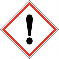 NMC - Hazardous Materials Label, Header: Harmful Irritant Warning - Legend: GHS - Graphic, English, Black & Red, 4" Long x 4" High, No Coating - USA Tool & Supply