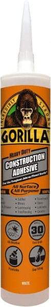 Gorilla Glue - White, Cartridge Silyl Terminated Polyether Construction Adhesive - -40 to 200°F Service Temperature, Indoor & Outdoor - USA Tool & Supply