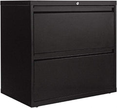 ALERA - 30" Wide x 28.38" High x 19-1/4" Deep, 2 Drawer Lateral File - Steel, Black - USA Tool & Supply