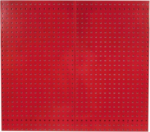 Triton - 24" Wide x 42-1/2" High Industrial Steel Tool Peg Board System - 2 Panels, Steel with Epoxy Coating, Red - USA Tool & Supply