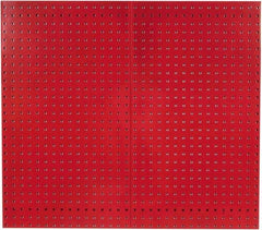 Triton - 24" Wide x 42-1/2" High Industrial Steel Tool Peg Board System - 2 Panels, Steel with Epoxy Coating, Red - USA Tool & Supply