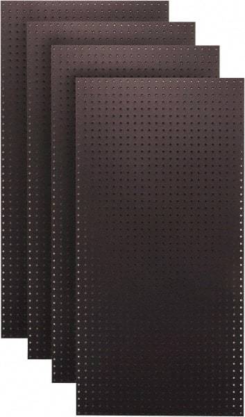 Triton - 24" Wide x 48" High Peg Board Storage Board - 4 Panels, Hardboard, Black - USA Tool & Supply