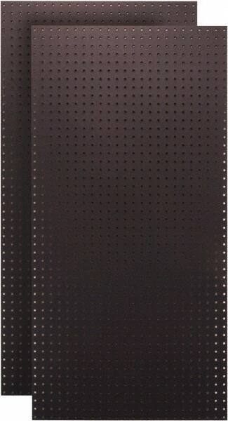 Triton - 24" Wide x 48" High Peg Board Storage Board - 2 Panels, Hardboard, Black - USA Tool & Supply