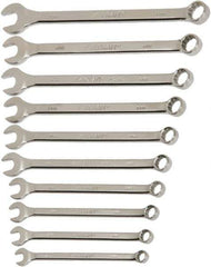 Ability One - 11 Piece, 3/8" to 1", 12 Point Combination Wrench Set - Inch Measurement Standard, Chrome Finish - USA Tool & Supply