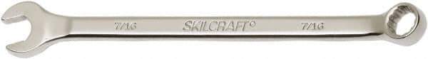 Ability One - 7/16" 12 Point Combination Wrench - 15° Offset Angle, Steel, Chrome Finish - USA Tool & Supply