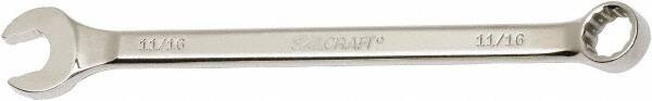 Ability One - 11/16" 12 Point Combination Wrench - 15° Offset Angle, Steel, Chrome Finish - USA Tool & Supply