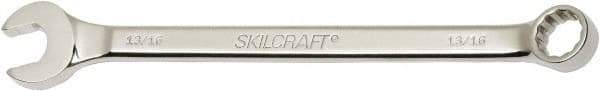 Ability One - 13/16" 12 Point Combination Wrench - 15° Offset Angle, Steel, Chrome Finish - USA Tool & Supply