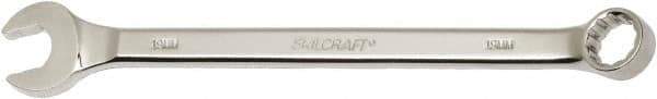 Ability One - 19mm 12 Point Combination Wrench - 15° Offset Angle, Steel, Chrome Finish - USA Tool & Supply