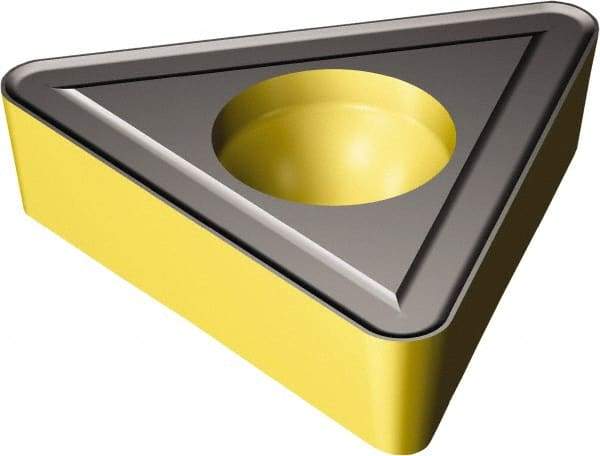 Sandvik Coromant - TCMT21.52 UR Grade 2220 Carbide Turning Insert - TiCN/AI2O3/TiN Finish, 60° Triangle, 1/4" Inscr Circle, 3/32" Thick, 1/32" Corner Radius - USA Tool & Supply