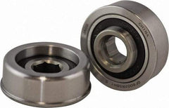 USDI - 1 Row, 1-1/2" OD, 7/16" Hex Double Shield Conveyor Roller Bearing - 635 Lb Capacity, 550 Max RPM, with Flange, Steel with Zinc Housing - USA Tool & Supply