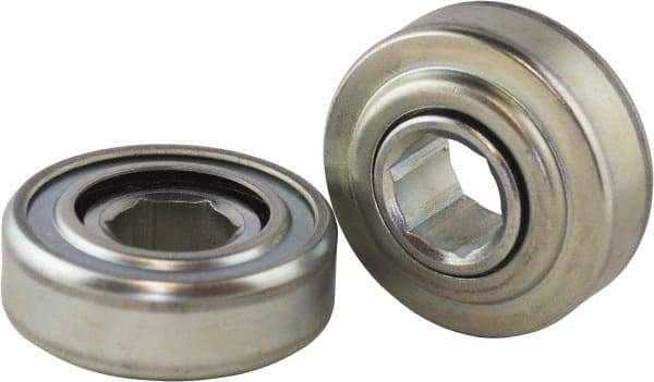 USDI - 1 Row, 3-1/16" OD, 1-1/16" Hex Open Conveyor Roller Bearing - 603 Lb Capacity, 550 Max RPM, Steel with Zinc Housing - USA Tool & Supply