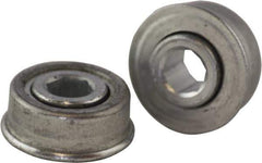 USDI - 1 Row, 0.908" OD, 5/16" Hex Open Conveyor Roller Bearing - 35 Lb Capacity, 550 Max RPM, with Flange, Steel with Zinc Housing - USA Tool & Supply