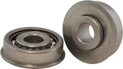 USDI - 1 Row, 2" OD, 1" Bore Diam, Round Open Conveyor Roller Bearing - 240 Lb Capacity, 550 Max RPM, with Flange, Steel with Steel Housing - USA Tool & Supply