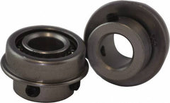 USDI - 1 Row, 1-1/8" OD, 1/2" Bore Diam, Round Open Conveyor Roller Bearing - 80 Lb Capacity, 550 Max RPM, with Flange, Steel with Steel Housing - USA Tool & Supply