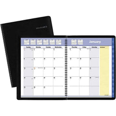 AT-A-GLANCE - 12 Sheet, 8-1/4 x 10-7/8", Monthly Planner - Black - USA Tool & Supply