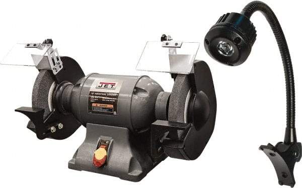 Jet - 10" Wheel Diam x 1" Wheel Width, 1-1/2 hp Grinder - 1" Arbor Hole Diam, 1 Phase, 1,720 Max RPM, 115 Volts - USA Tool & Supply