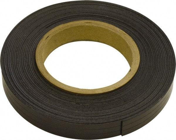 Mag-Mate - 300" Long x 1/2" Wide x 1/16" Thick Flexible Magnetic Strip - 6 Lb Max Pull Force, 3 Linear Ft/Lb Magnetic Pull Force, Plain Back, Dark Brown - USA Tool & Supply