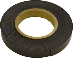 Mag-Mate - 300" Long x 1" Wide x 1/32" Thick Flexible Magnetic Strip - 8 Lb Max Pull Force, 4 Linear Ft/Lb Magnetic Pull Force, Plain Back, Dark Brown - USA Tool & Supply