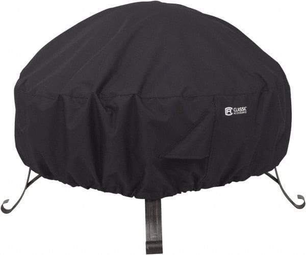 Classic Accessories - Polyester Fire Pit Protective Cover - 30" Diam x 12" High, Black - USA Tool & Supply