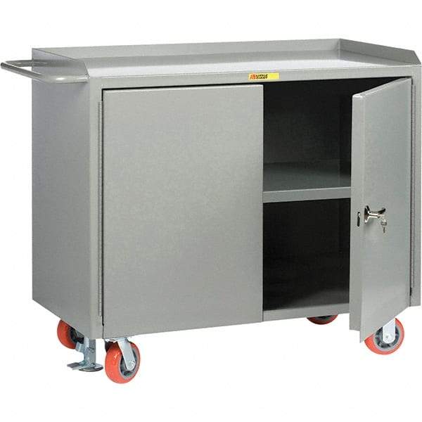 Little Giant - 3,600 Lb Capacity Mobile Service Bench - 41" Wide x 24" Deep x 43" High, Steel, Gray - USA Tool & Supply