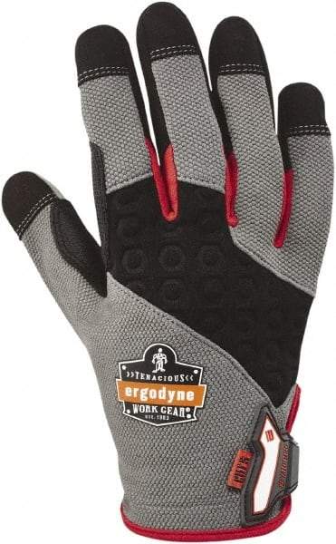 Ergodyne - Size M (8), ANSI Cut Lvl A4, Puncture Lvl 4, Abrasion Lvl 3, Armortex Cut Resistant Gloves - Hook & Loop Cuff, Gray, Paired - USA Tool & Supply