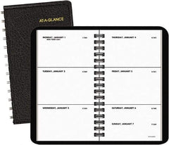 AT-A-GLANCE - 52 Sheet, 2-1/2 x 4-1/2", Weekly Planner - Black - USA Tool & Supply