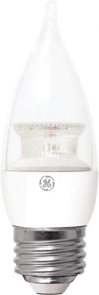 GE Lighting - 4 Watt LED Decorative Medium Screw Lamp - 2,700°K Color Temp, 300 Lumens, 120 Volts, Dimmable, Candle, 15,000 hr Avg Life - USA Tool & Supply