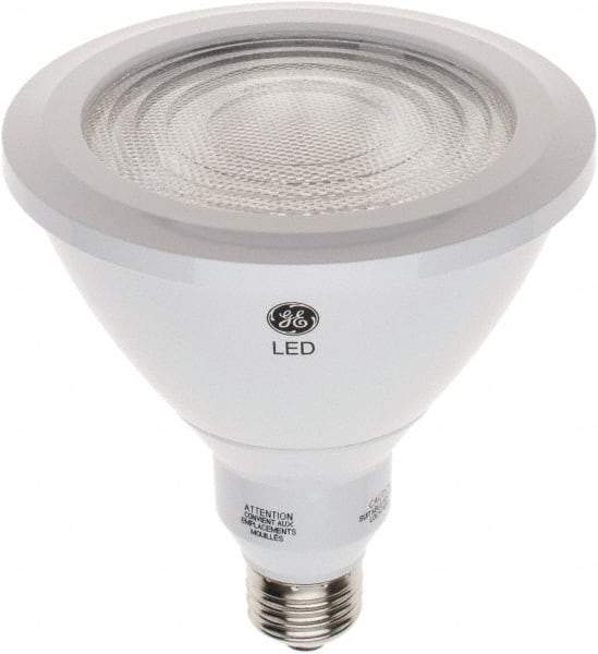 GE Lighting - 18 Watt LED Flood/Spot Medium Screw Lamp - 3,000°K Color Temp, 1,550 Lumens, 120 Volts, Dimmable, PAR38, 25,000 hr Avg Life - USA Tool & Supply