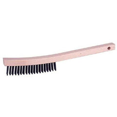 Vortec Pro Curved Handle Scratch Brush, Stainless Steel, 3 × 19 Rows - USA Tool & Supply