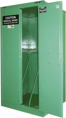 Securall Cabinets - 2 Door, Green Steel Standard Safety Cabinet for Flammable and Combustible Liquids - 67" High x 34" Wide x 34" Deep, Self Closing Door, 3 Point Key Lock, H Cylinder Capacity - USA Tool & Supply