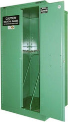 Securall Cabinets - 2 Door, Green Steel Standard Safety Cabinet for Flammable and Combustible Liquids - 46" High x 34" Wide x 34" Deep, Self Closing Door, 3 Point Key Lock, H Cylinder Capacity - USA Tool & Supply