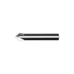 Chamfer Mill: 0.25″ Dia, 4 Flutes, Solid Carbide 2-1/2″ OAL, 1/4″ Shank Dia